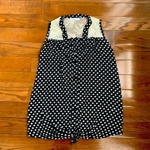 Jules&Jim navy, lace and polka dots Maternity top